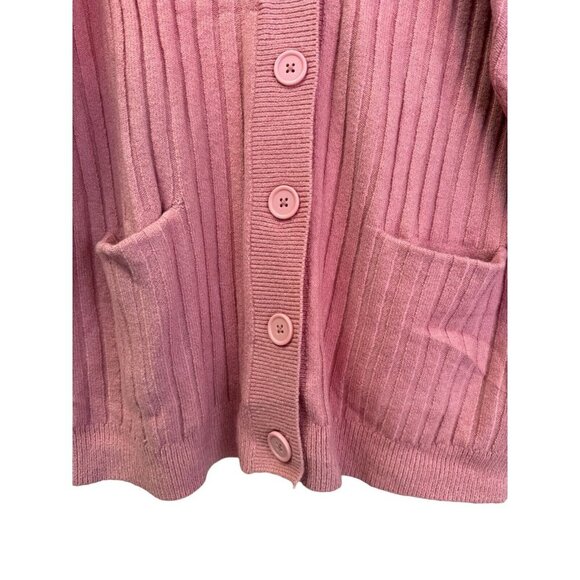 Santuary NWT Women Size S Pink Ribbed Button Long Sleeve Knit‎ Sweater Cardigan - Picture 4 of 12
